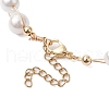 8mm Round Shell Pearl Copper Wire Wrapped Link Bracelet for Women BJEW-JB10316-4