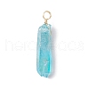 Electroplated Natural Quartz Crystal Pendants PALLOY-JF02533-01-4