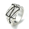 Claw Alloy Open Cuff Rings RJEW-K275-03AS-1
