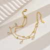 Cute and Sweet Brass Clear Glass Star Pendant Anklets for Women IN3694-4