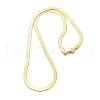 4mm Rack Plating Brass Flat Snake Chain Necklaces for Women Men MAK-L044-14G-1