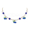 2Pcs 2 Colors Crackle Glass & Natural Quartz Crystal Fruit Bib Necklaces for Women NJEW-JN05202-3