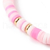 Polymer Clay Heishi Beads Stretch Bracelets Sets for Valentine's Day BJEW-JB06298-03-7