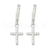 S925 Sterling Silver Micro Pave Clear Cubic Zirconia Hoop Earrings for Women EJEW-G427-01P-02-4