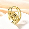 Brass Micro Pave Cubic Zirconia Cuff Rings for Women RJEW-F176-01G-4