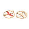 Eco-Friendly Alloy Enamel Pendants ENAM-T011-82A-NR-3