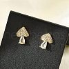Brass Micro Pave Clear Cubic Zirconia Stud Earrings EJEW-R016-26G-13-2