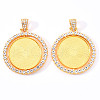 Alloy Pendant Cabochon Settings PALLOY-S107-005G-RS-1