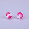 Printed Round Silicone Focal Beads SI-JX0056A-194-1