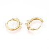 Brass Micro Pave Cubic Zirconia Hoop Earring Finding KK-N261-46G-2