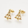 Brass Cubic Zirconia Pendants & Stud Earrings & Adjustable Rings Jewelry Sets SJEW-S043-05-4