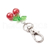 Cherry Copper Wire Wrapped Glass Pearl Pendant Decorations HJEW-JM03024-02-5