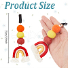 5Pcs 5 Styles Rainbow Wool Felt Car Air Vent Clips HJEW-DR00041-2