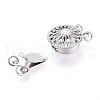 Rack Plating Flower Brass Box Clasps KK-QA183-99P-2