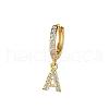 Brass Micro Pave Clear Cubic Zirconia Hoop Earrings WGE85EC-02-2