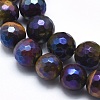 Electroplated Natural Tiger Eye Beads Strands G-O164-03-8mm-3