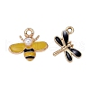 36Pcs 6 Style Light Gold Plated Alloy Pendants ENAM-ZZ0001-05-4