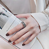 Six-word Motto 925 Sterling Silver Adjustable Finger Rings FS-WGD399C-01-1