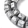 Electroplated Natural Lava Rock Beads Strands G-A251-A01-01B-3