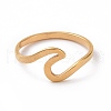 Ion Plating(IP) 201 Stainless Steel Wave Finger Ring for Women RJEW-J051-04G-2