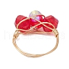 Transparent Electroplate Glass Beads with Eco-Friendly Copper Wire Rings RJEW-JR00877-5