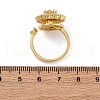 Sunflower Rotatable Open Cuff Rings for Women RJEW-C118-10G-5
