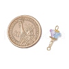 Electroplated Glass & Alloy Flower Connector Charms PALLOY-JF03614-01-2