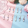 Mother's Day Jewellery Brass Glass Flower with Oval Dangle Earrings EJEW-MZ00442-1