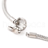 Tarnish Resistant 304 Stainless Steel Round Snake Chain Bracelets with Clasps BJEW-F472-01P-03-3