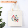 DIY Bohemian Style Canvas Tote Bag Embroidery Starter Kits BOHO-PW0001-072B-01-1