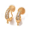 Brass Micro Pave Clear Cubic Zirconia Clip-on Earring Findings KK-K382-35G-1