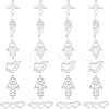 SUPERFINDINGS 24Pcs 6 Style 201 Stainless Steel Links Connectors STAS-FH0001-49-1