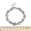 304 Stainless Steel Rhombus Link Chains Bracelets for Men & Women BJEW-D042-29P-5