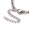 304 Stainless Steel Cable Chain Bracelet for Men Women BJEW-E031-01P-07-3