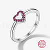 Anti-Tarnish Rhodium Plated Platinum 925 Sterling Silver Finger Rings OU3047-5-1