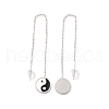 Long Chain with Enamel Yin Yang Dangle Stud Earrings EJEW-A067-04P-2