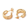 Rack Plating Brass Round Stud Earrings EJEW-R151-12G-2