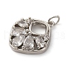 Brass Micro Pave Cubic Zirconia Pendants KK-P308-69P-2