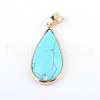 Teardrop Natural & Synthetic Mixed Stone Pendants G-Q449-27-2