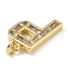Brass Micro Pave Cubic Zirconia Pendants KK-V014-01G-16-2