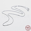Anti-Tarnish Rhodium Plated 925 Sterling Silver Box Chain Necklaces STER-F039-45cm-04P-3