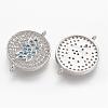 Brass Micro Pave Cubic Zirconia Links ZIRC-N025-49P-1