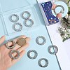 SUNNYCLUE 12Pcs Alloy Crystal Rhinestone Spring Gate Rings FIND-SC0012-68P-3