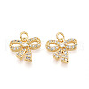 Brass Micro Pave Cubic Zirconia Charms KK-N257-42G-1
