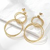 304 Stainless Steel Dangle Stud Earrings EJEW-Z098-27G-2
