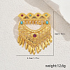 Bohemian Style Heart Brass Tassels Brooches for Women KV4703-5