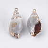 Electroplate Spiral Shell Pendants SSHEL-T009-11-2