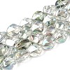 Electroplate Transparent Glass Beads Strands EGLA-N017-02D-1