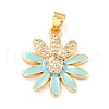 Real 18K Gold Plated Brass Micro Pave Cubic Zirconia Pendants ZIRC-L100-087G-05-2
