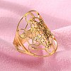 304 Stainless Steel Star of David Adjustable Ring RJEW-P037-05G-3
